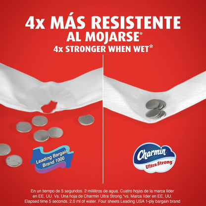 Charmin - Ultra Strong Papel Higiénico, 24 Mega Rollos, Extra Fuerte y Duradero, No Atascable, Apto para Fosas Sépticas