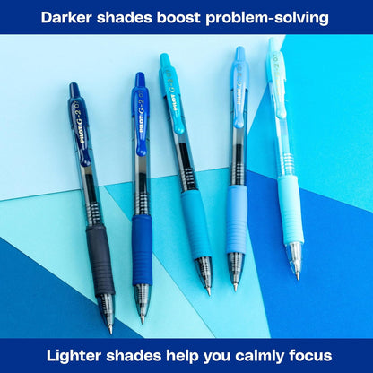 Pilot G2 Boost - Bolígrafos de Gel Azul, Punta Fina 0.7 mm, Paquete de 8 | Los colores de productividad, bolígrafos de tinta negra y azul surtidos, bolígrafo de punta fina de 0,7 mm, bola borrable