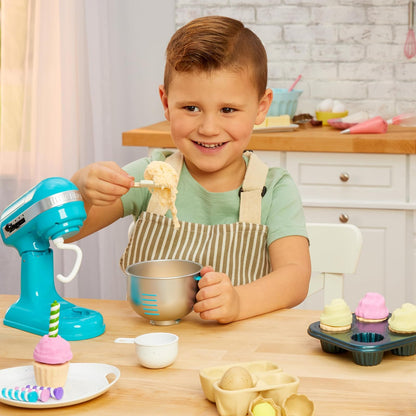 Little Tikes Creative Chefs Kit de Panadero - Con arena de juego Make-It! Mix, 18 accesorios, set de panadero realista para juegos de imitación, para niños y niñas de 3 años en adelante, NO COMESTIBLE