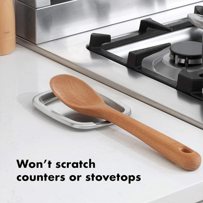 Oxo 13245300 Portacuchara Acero Inox/Silicón, 15 cm, Multicolor