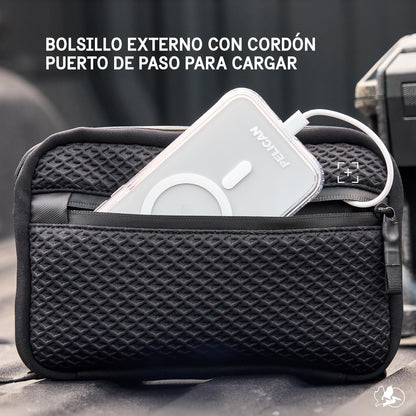 Pelican - Organizador electrónico de viaje, bolsa de tecnología portátil con múltiples bolsillos de malla de almacenamiento para cables, cargadores, batería, AirPods