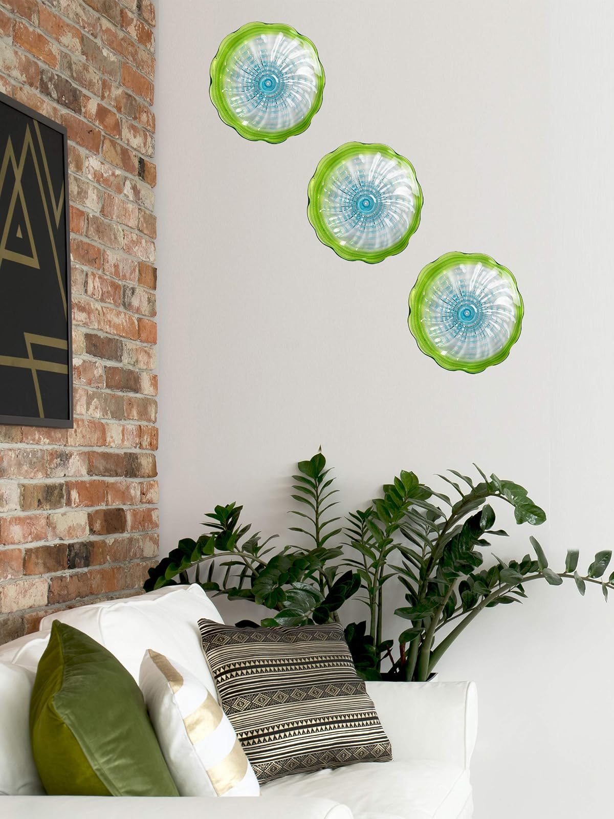 Dale Tiffany Favrile Glass Collection Wall Art Decor, Green