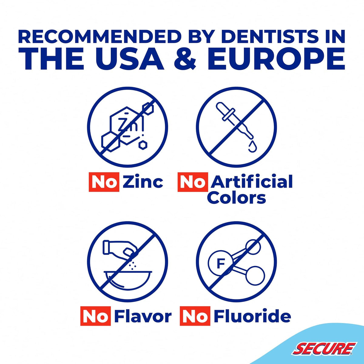 GUM - Secure, Adhesivo para Dentaduras, 40g, Sujeción Fuerte, Pegamento Dental, 1 unidad