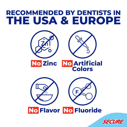 GUM - Secure, Adhesivo para Dentaduras, 40g, Sujeción Fuerte, Pegamento Dental, 1 unidad