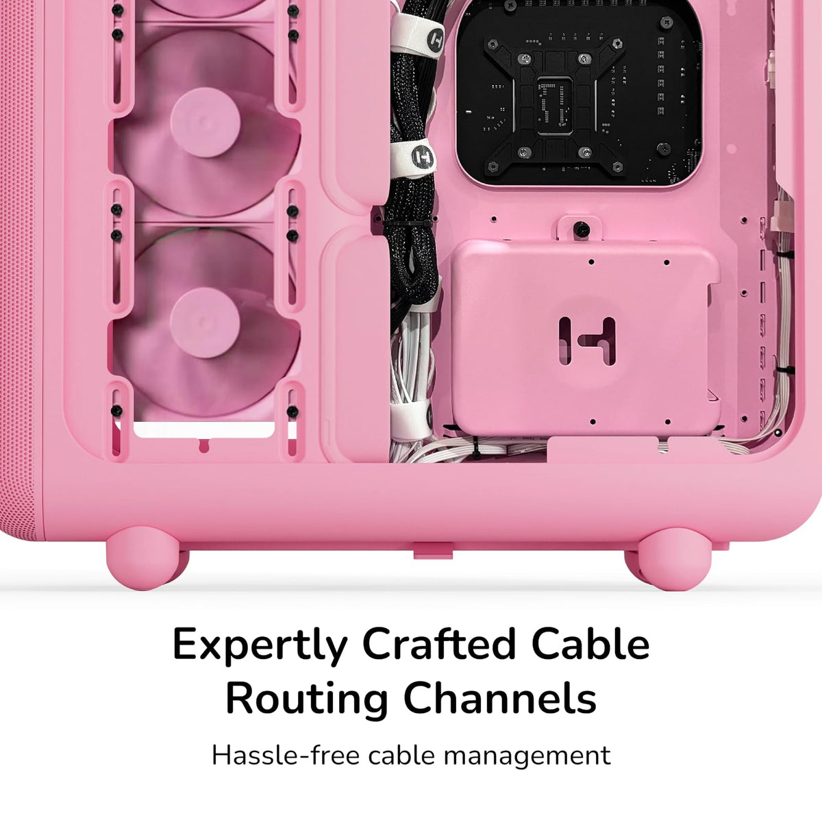 Hyte X50 Modern Performance ATX - Estuche para Juegos de PC de Torre Media, Leche de Fresa (Rosa)