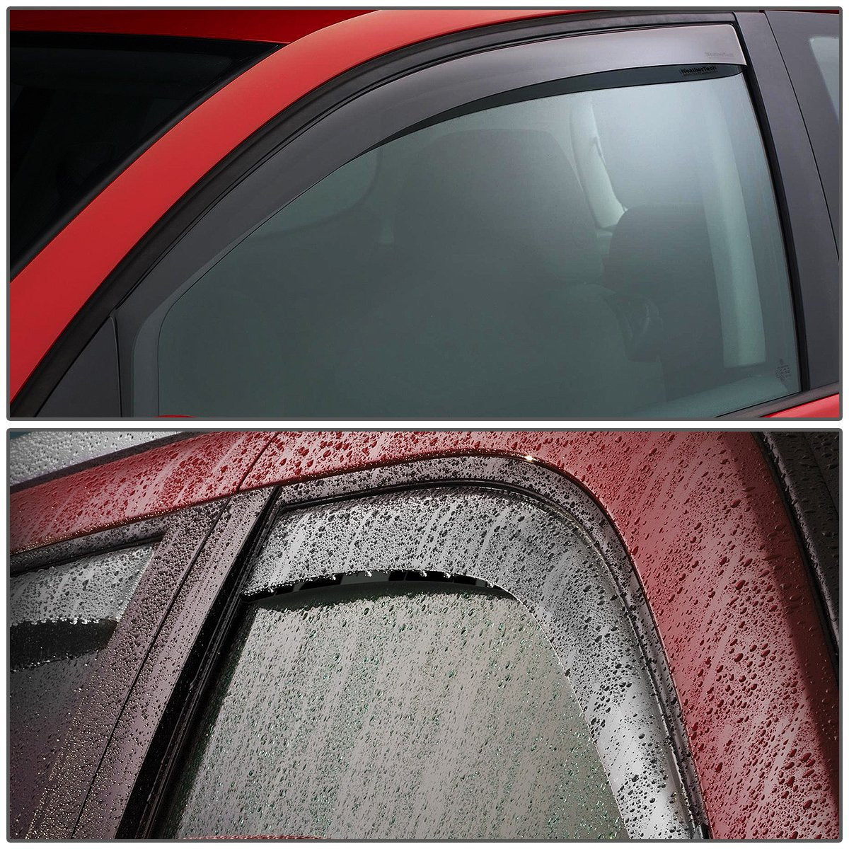 DNA MOTORING Deflector de Ventilación para Ventana, Ahumado Oscuro, Juego de 4, WVS-148