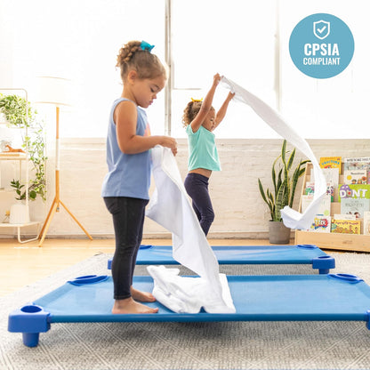 ECR4Kids ELR-026 - Manta de descanso para cuna de guardería para niños, color blanco (paquete de 12)
