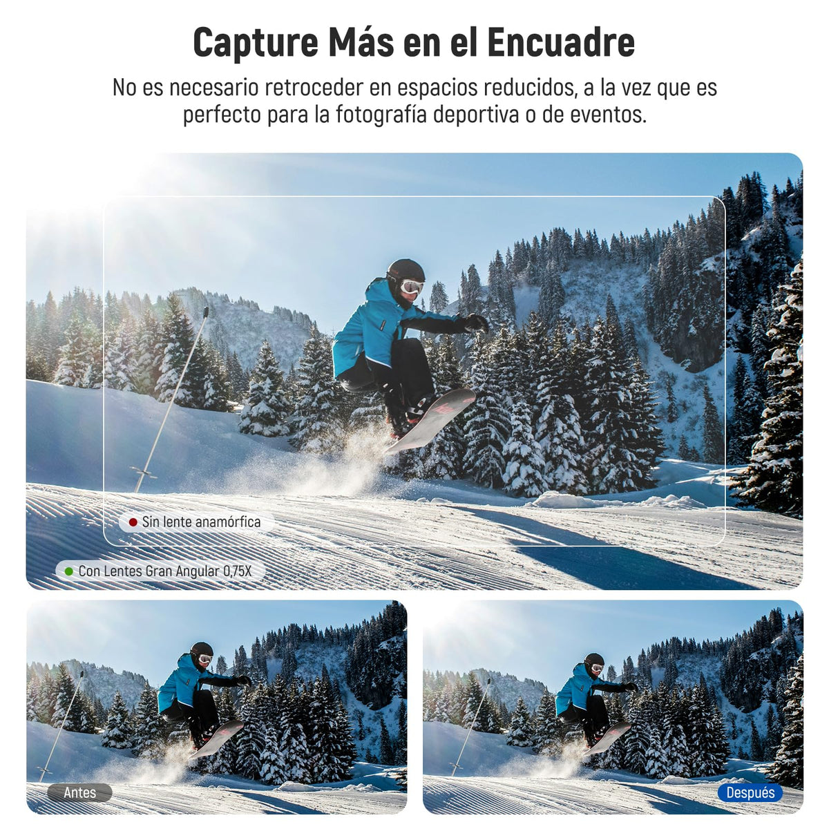 NEEWER Lente Gran Angular de 0.75X Compatible con dji OSMO Pocket 3, Campo de visión ampliado de 108°, Objetivo de cámara asférica recubierta magnética, Accesorios Action CAM, LS-45