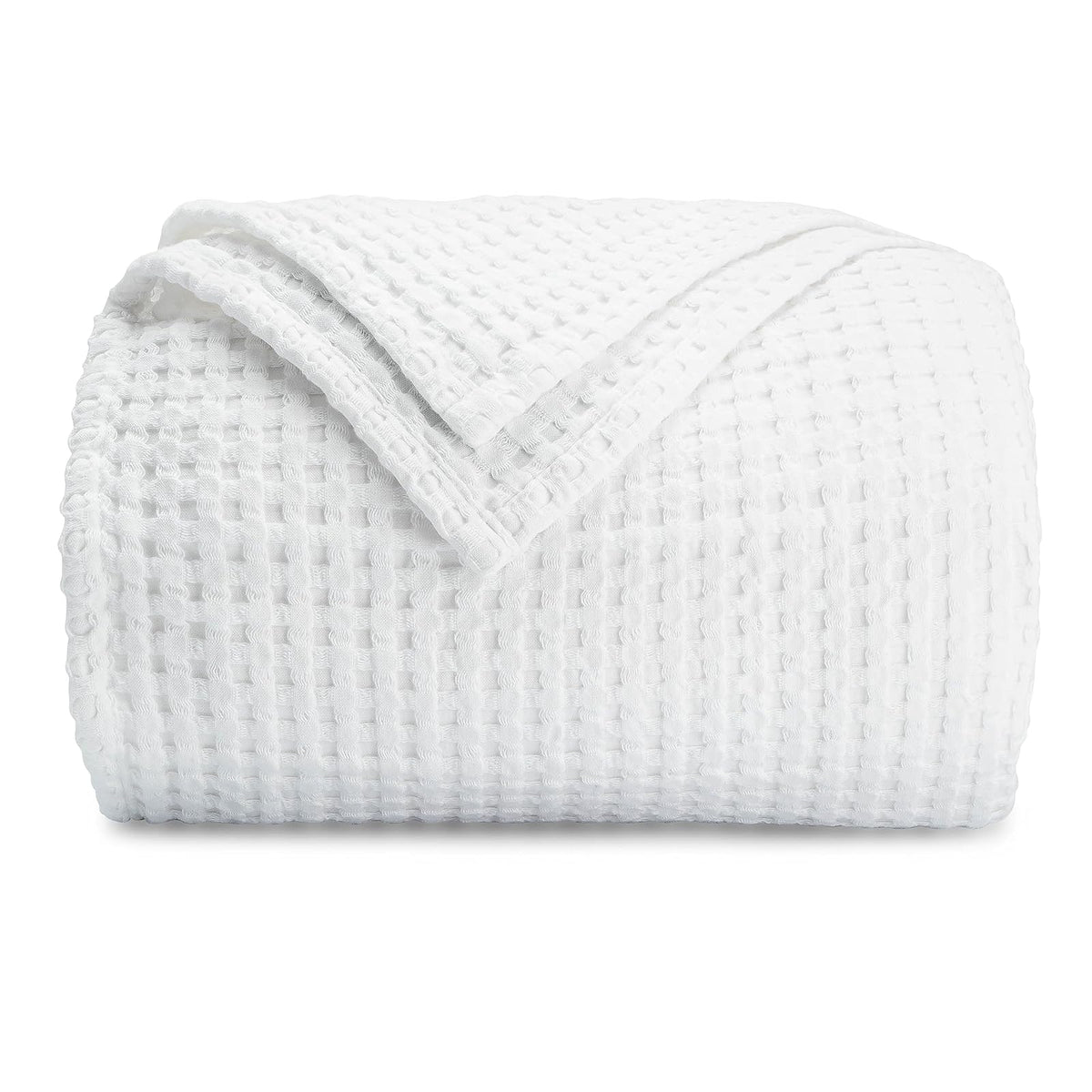 Comfy Cubs Manta 100% Algodón Tejido Gofre, Transpirable - Blanco - Throw-Waffle - 50" X 60"