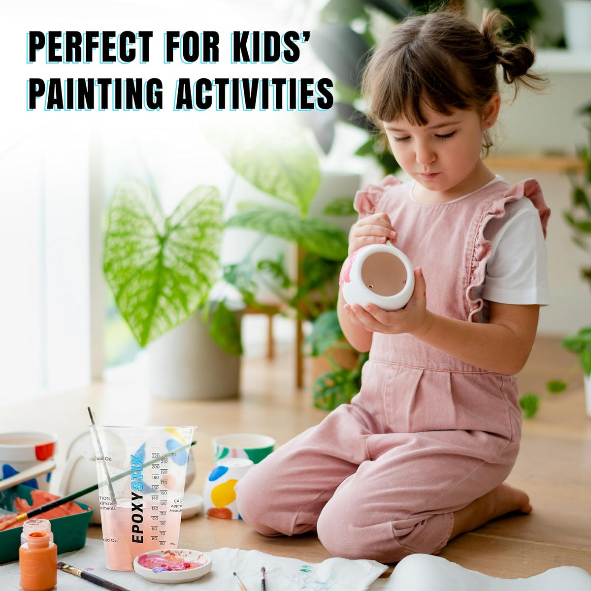 Paquete de 25 tazas medidoras graduadas desechables de 10 onzas para mezclar, medidas en ml y onzas, tazas reutilizables multiusos para pintura, resina epoxi, manchas, vasos mezcladores líquidos