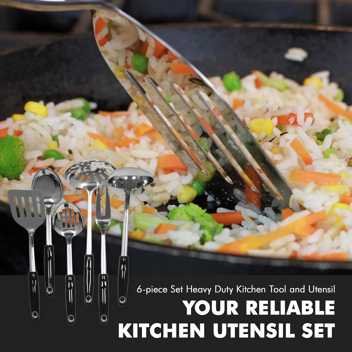 Chef Craft Select - Espátula de acero inoxidable, Juego, Plateado, Una talla, 1