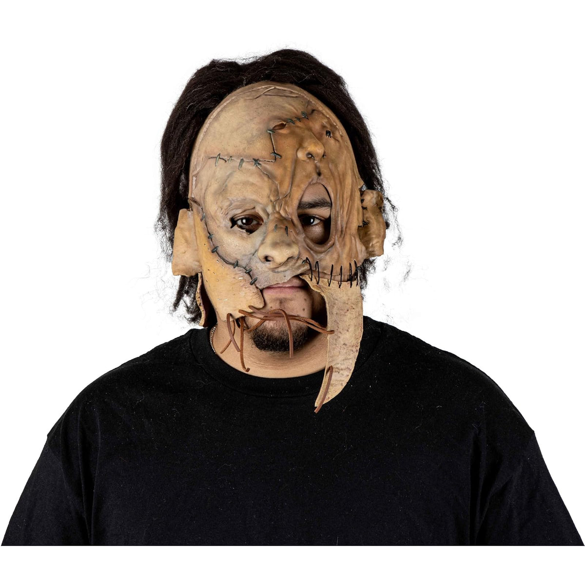 REV Máscara Látex Nicotero Leatherface, Licencia Oficial The Texas Chain Saw Massacre, Máscara Facial Unitalla, Disfraz Realista de Halloween, Cosplay y Fiestas