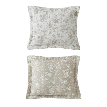 Laura Ashley - Juego de edredón Queen, Ropa de Cama de algodón Ligero con Fundas a Juego, decoración del hogar clásico Inspirada en Flores con Reverso sólido (Loveston Burnt Orange, Queen)