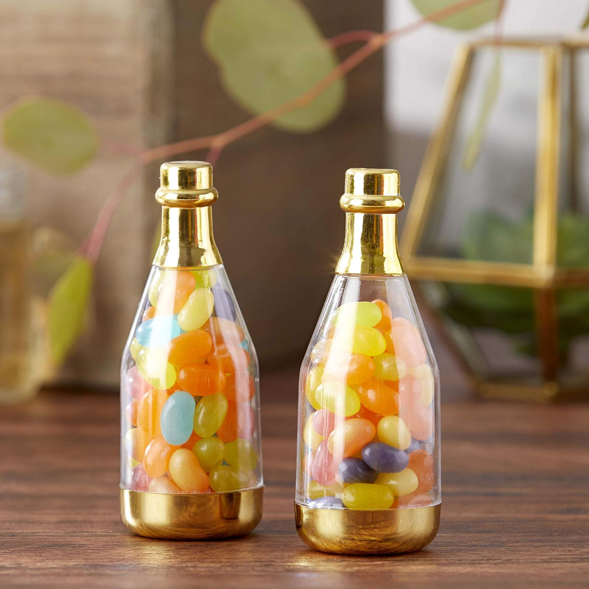 Kate Aspen 18187GD - Contenedor metálico para botella de champaña (juego de 12) para bricolaje, talla única, transparente, dorado