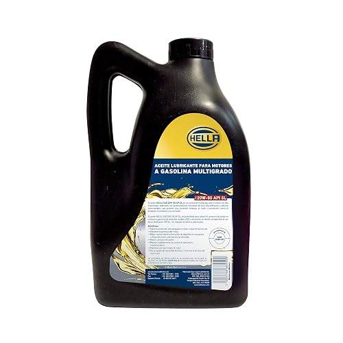 Hella Aceite para Motor a Gasolina 20W50 SL, Garrafa de 3.78 L