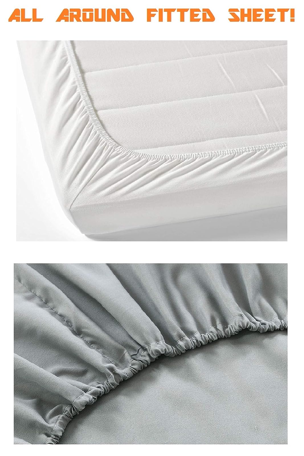Elegant Comfort - Sábana Bajera Ajustable con Bolsillo Profundo de hasta 40,6 cm, Resistente a Las Arrugas y a la decoloración, Moderno, Azul Marino, California King, 1