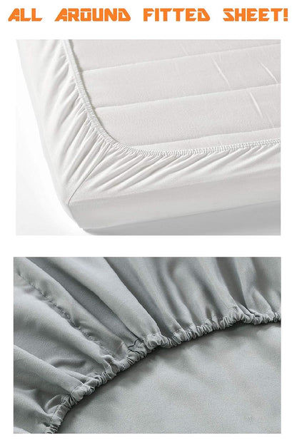 Elegant Comfort - Sábana Bajera Ajustable con Bolsillo Profundo de hasta 40,6 cm, Resistente a Las Arrugas y a la decoloración, Moderno, Azul Marino, California King, 1
