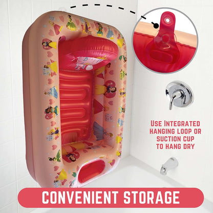 Disney Princess Loving Life Tina Inflable | Princesas Disney, superficie acolchada, visualización temperatura, bolsillos almacenamiento, ideal viaje