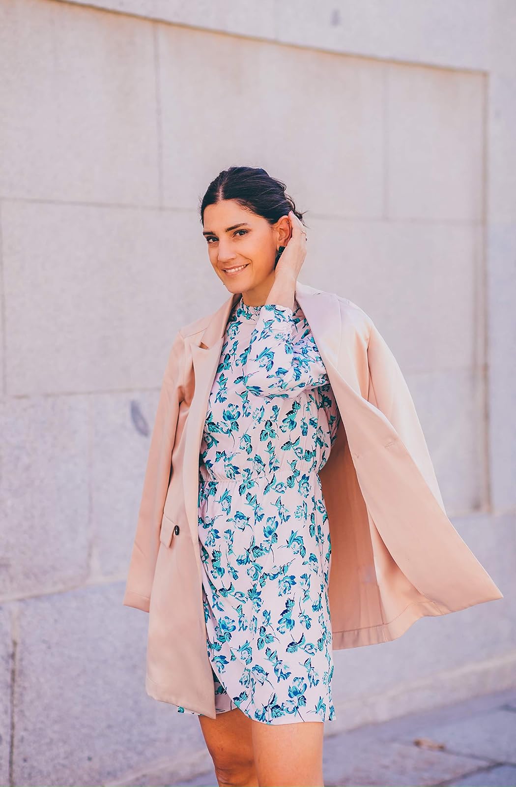 The Drop Minivestido Para Mujer con Dobladillo Tulipán, Estampado Floral, por @balamoda