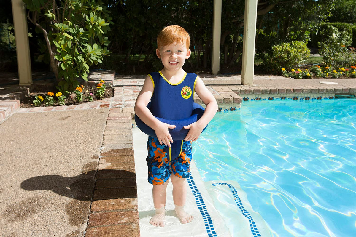 Poolmaster - Chaleco de Aprendizaje para Nadar, Entrenador de natación de Tubo Ajustable y Ayuda de natación para niños de 3 a 6 años, Color Azul