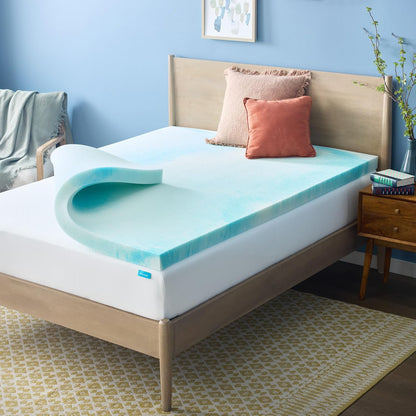 Linenspa Colchoneta de Memory Foam con Gel - Topper para Colchón - 7.5 CM - Matrimonial - Colchoncillo