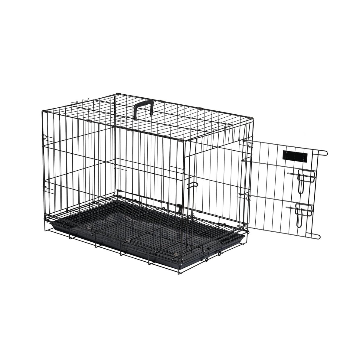 Fancy Pets Jaula Metálica Plegable GDE para Perros, 76.5 x 47 x 55 cm, con 1 Puerta y Bandeja Extraíble