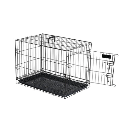 Fancy Pets Jaula Metálica Plegable GDE para Perros, 76.5 x 47 x 55 cm, con 1 Puerta y Bandeja Extraíble