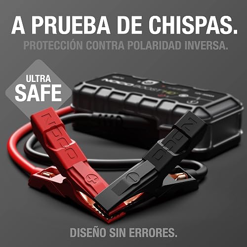 NOCO Boost GB70: Arrancador de batería de Auto 2000A – Booster de Litio portátil 12V, Power Bank y Cables para Pasar Corriente – para Motores de Gasolina hasta 8.0L y diésel hasta 6.0L