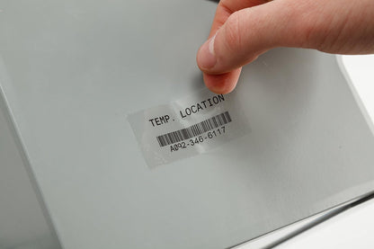 Brady M21-500-430 Etiqueta para las Impresoras Bmp21, Id Pal y Labpal, Poliéster Transparente B-430, 21' Longitud 0.5" Ancho, color negro/transparente