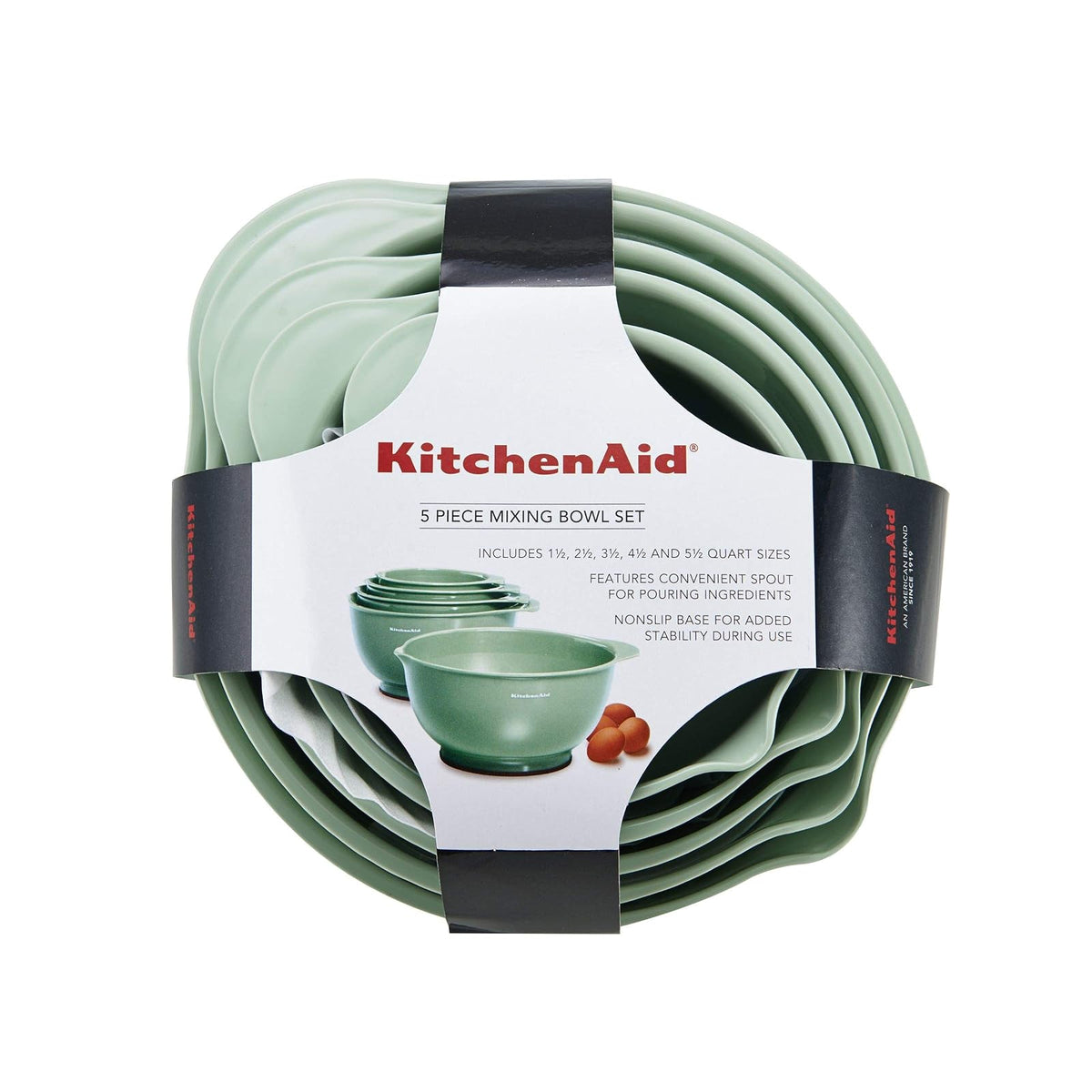 KitchenAid - Cuencos para mezclar, Pistacho, Set de 5, 1