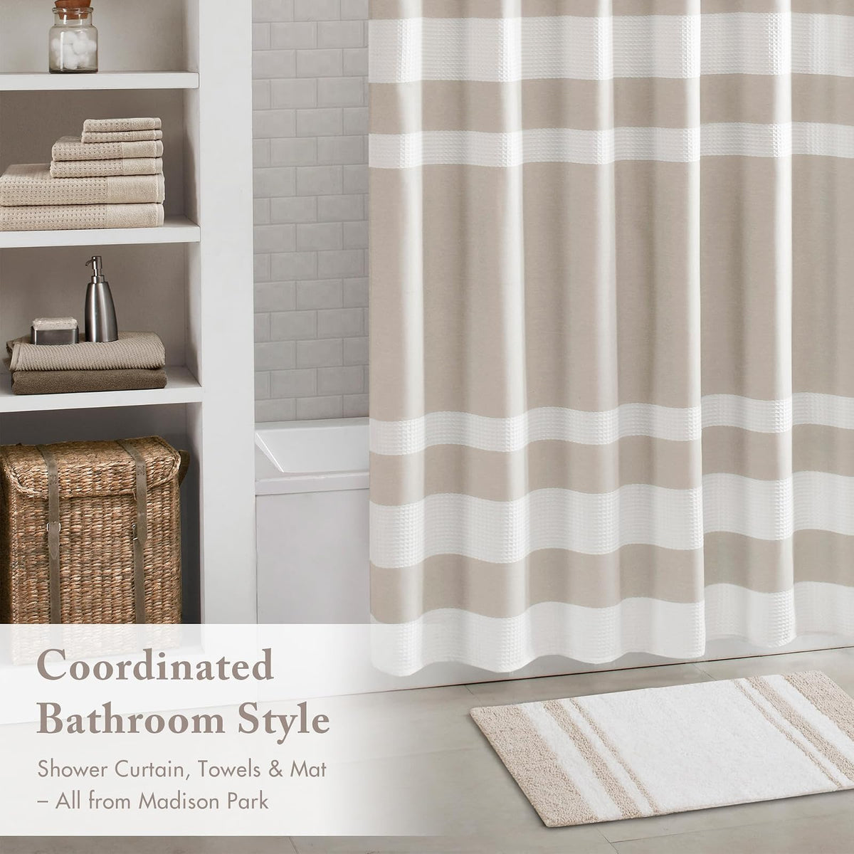 Madison Park MP72-1486 Curtain, Taupe