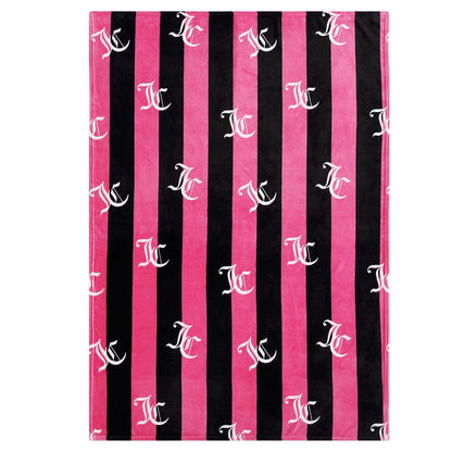 Juicy Couture Cabana - Manta de Felpa de Felpa a Rayas de 50 x 70 Pulgadas, Lujosa Manta de Felpa de Microfibra para máxima Comodidad y Calidez acogedora