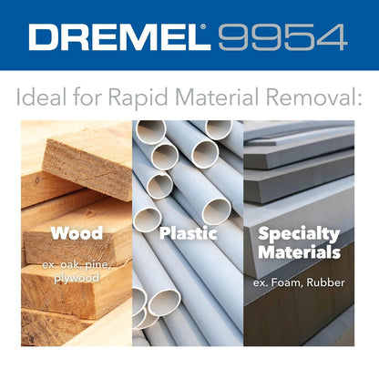 Dremel 9954 - Punta de punta de bola de 5/16 pulgadas, punta de talla giratoria de potencia, ideal para aplicaciones de extracción y alisado en madera, plástico, espuma y goma