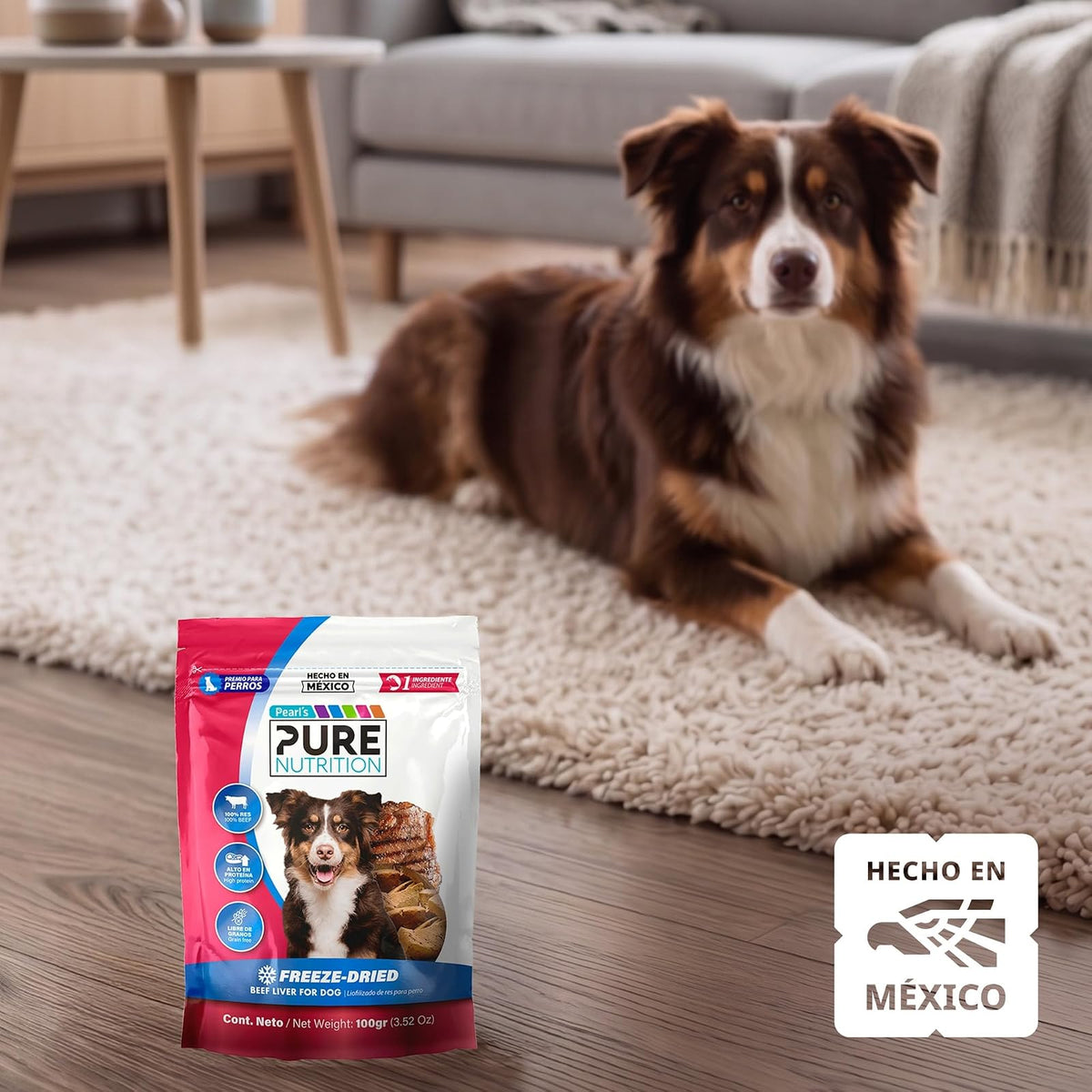 Pearl's Pure Nutrition CAMPI, Premios para Perro, Hígado de Res Liofilizado, 100% Natural, Contienen 63% de Proteína, 100 g