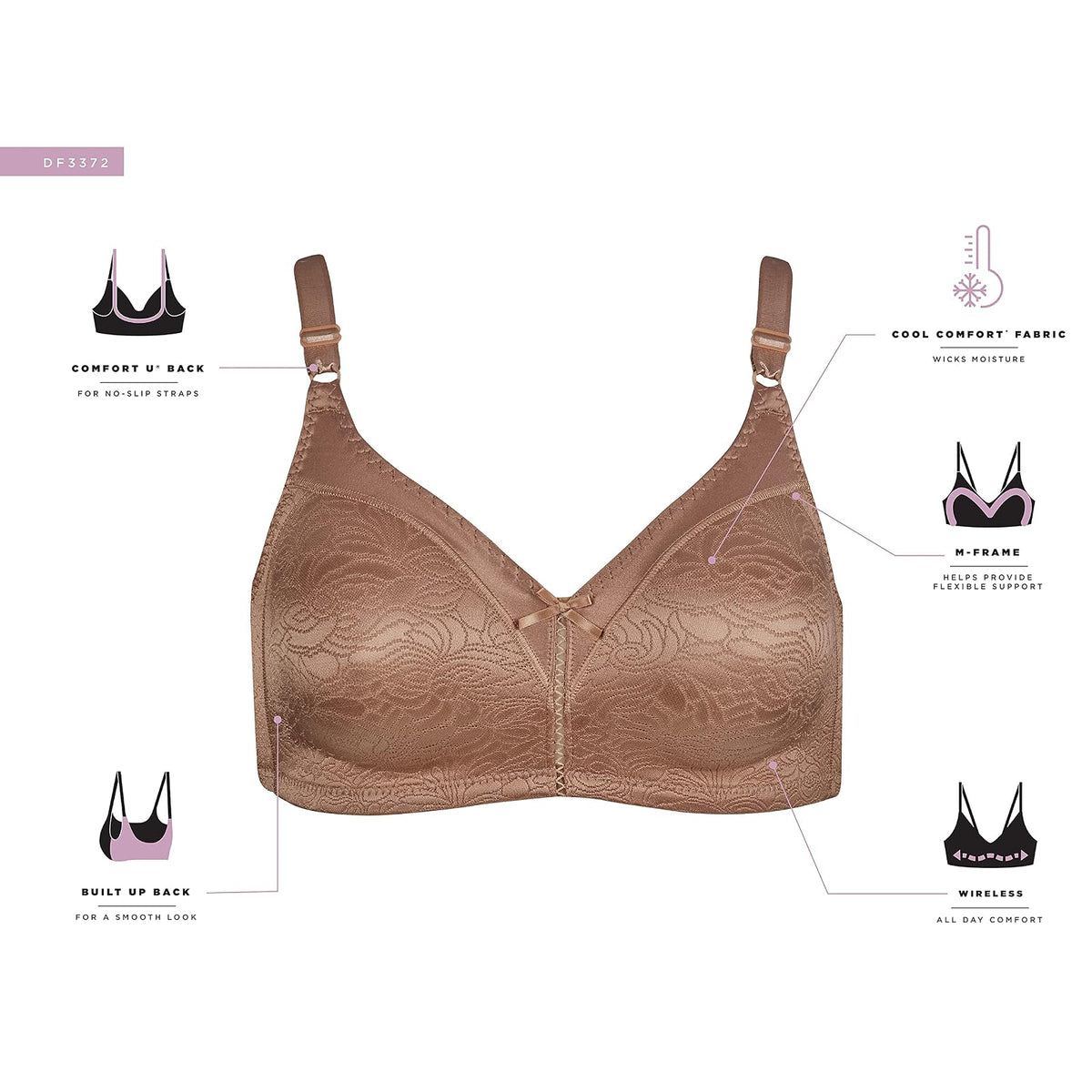Bali brasier de doble apoyo. Sujetador con copa completa para Mujer