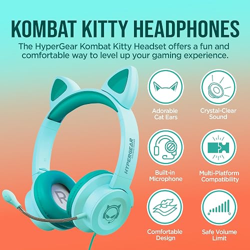 HyperGear Kombat Kitty Gaming Headset Green