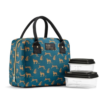 Fit & Fresh Bloomington Lonchera Aislada para Mujer Guepardo Verde Azulado