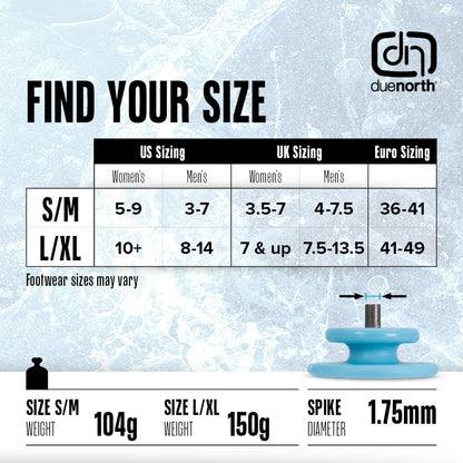 Due North Everyday G3 - Tacos de Hielo para Zapatos y Botas, Puntas de tracción para Hombres y Mujeres para Mejorar el Agarre en la Nieve y el Hielo