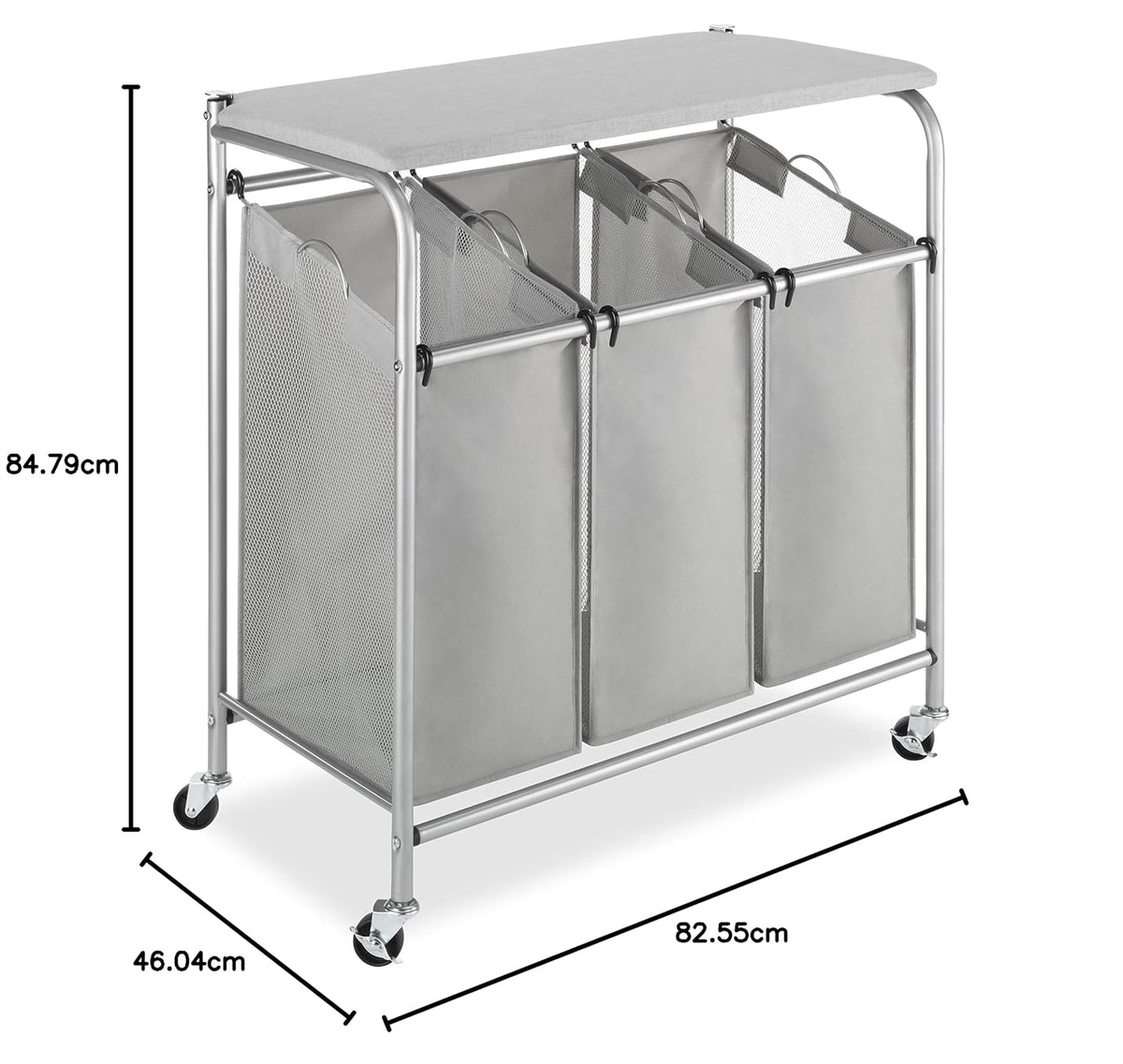 Whitmor Sorter Triple con mesa plegable, 18.13 x 32.5 x 33.38 inches