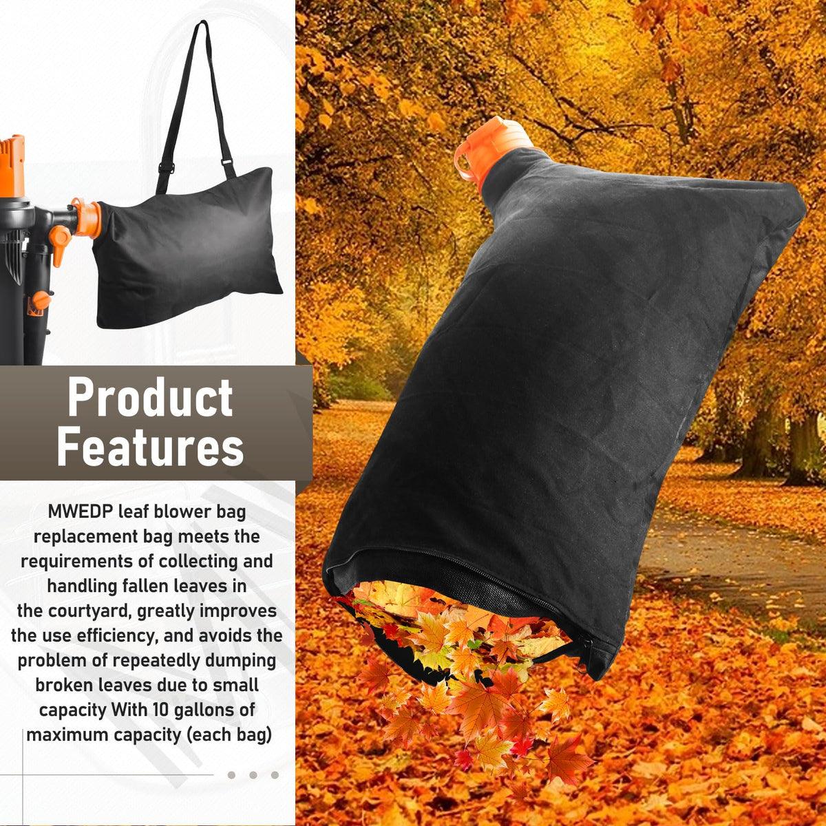 50026858 WGBAG500 Trivac Leaf Collection Bolsa para aspirador Worx Soplador