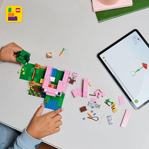 LEGO® Minecraft® La Casa-Cerdo Bebé Juguete de construcción basado en el Videojuego con un Piglin Zombificado en el bioma Bosque, Regalo para niñas y niños Desde 7 años 21268
