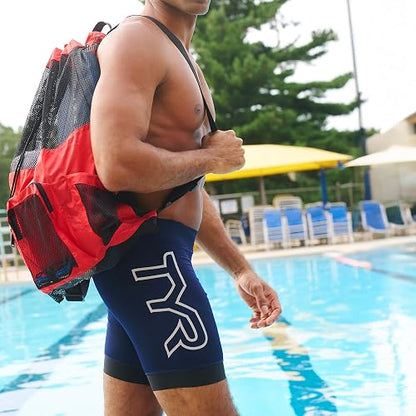 TYR Big Mesh Mummy Mochila para natación húmeda, gimnasio y equipo de entrenamiento