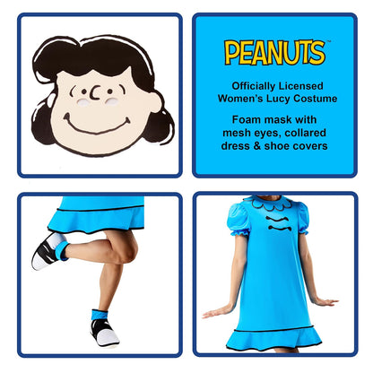 Rubies - Disfraz de Peanuts Lucy y máscara de espuma para mujer, Como se muestra, M