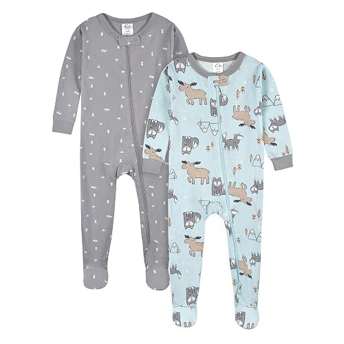 Gerber Paquete de 4 Pijamas con pies Mamelucos para bebés y niños pequeños para Bebé-Niñas