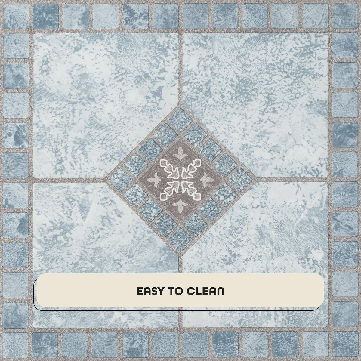 Achim Imports VFT941POVR portafolio de muebles para el hogar 12 x 12 2.0 mm piso de vinilo autoadhesivo, 12 x 12"/9 Tiles/9 sq. ft, Azul (Diamond)