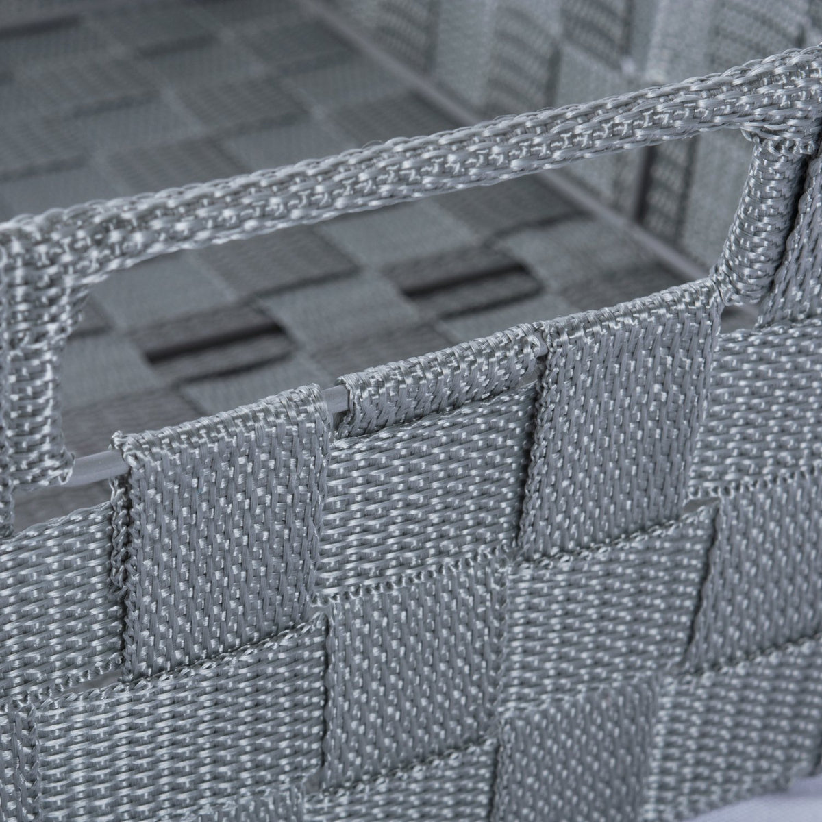 DII Duradero contenedor de almacenamiento de nailon tejido trapezoidal o canasta para organizar tu hogar, oficina o armarios, Gris, Bandeja, 1, 1