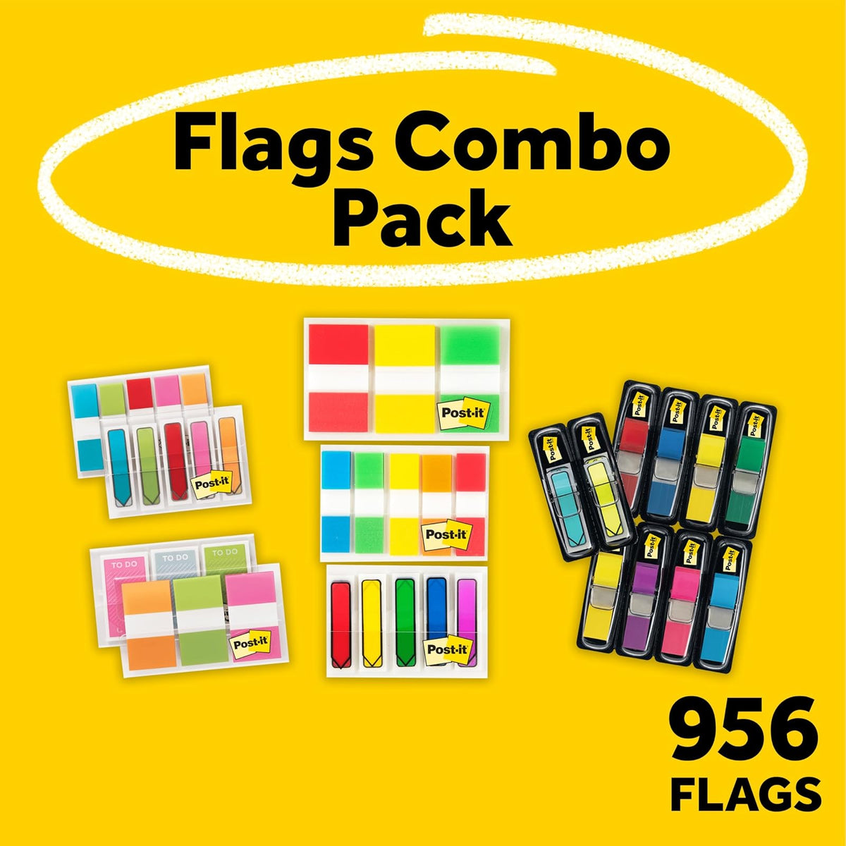 Post-it Banderas Adhesivas Variadas 956 Piezas (683-AVP-SIOC)