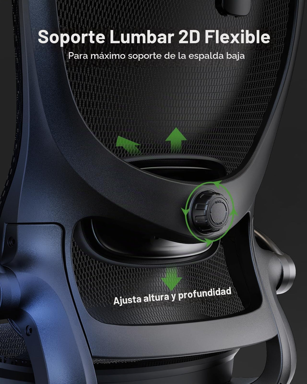 Silla de Oficina Ergonómica Marsail: Silla de Computadora con Malla de Respaldo Alto, Soporte Lumbar Ajustable, Reposabrazos y Ruedas 3D