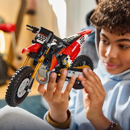LEGO Technic Moto Ducati Desmo450 MX Factory – Juguete de Construcción para Mayores de 10 Años – Vehículo con Dirección y Suspensión – Idea de Regalo para Niños y Niñas – 42238