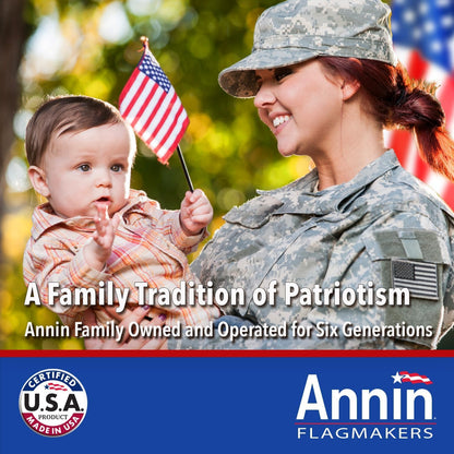 Annin Flagmakers Model 2730 American Flag 5x8 ft. Tough-Tex the Strongest, Longest Lasting Flag , 100% Made in USA with Sewn Stripes, Embroidered Stars and Brass Grommets.